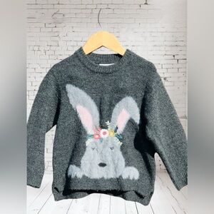 Zara kids girls fuzzy bunny appliqué sweater